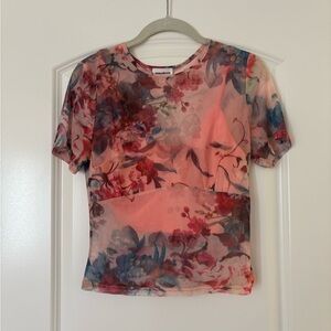 Superdown Floral Mesh Top